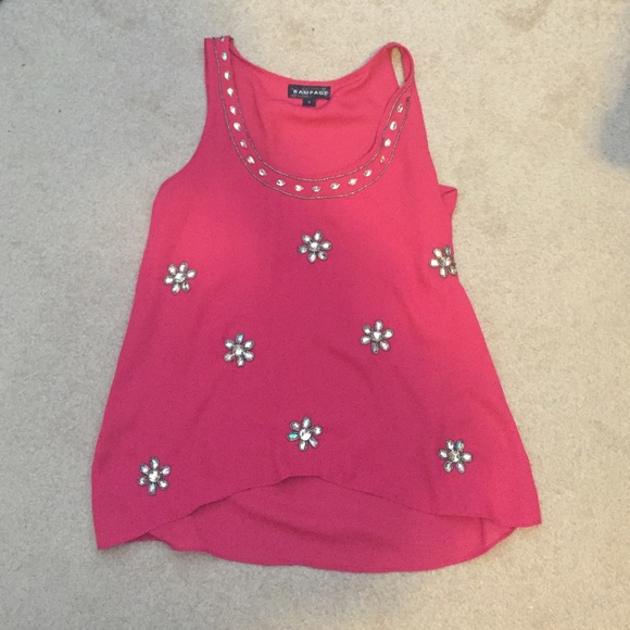 Flowy chiffon tank with rhinestone designs - Picture 1 of 2
