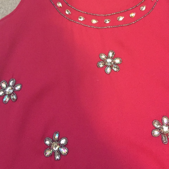 Flowy chiffon tank with rhinestone designs - Picture 2 of 2