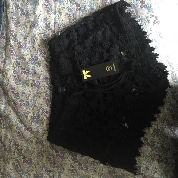 Black lace shorts