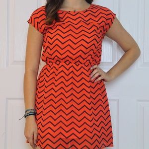 Orange and Blue Cheveron Sundress