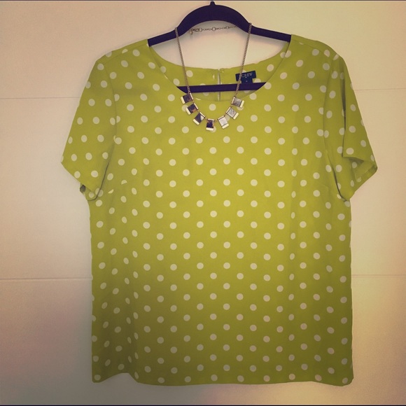 NWOT. J. Crew Polka Dot Blouse