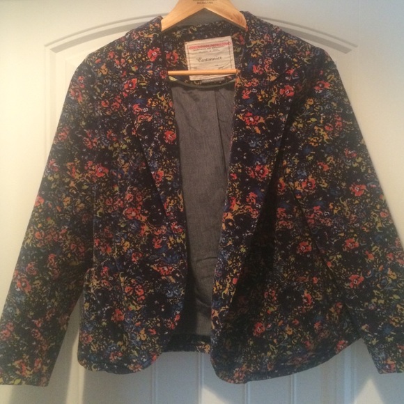💐Anthropologie💐 floral corduroy blazer