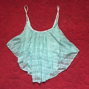 Lacey teal thin strap tank top.