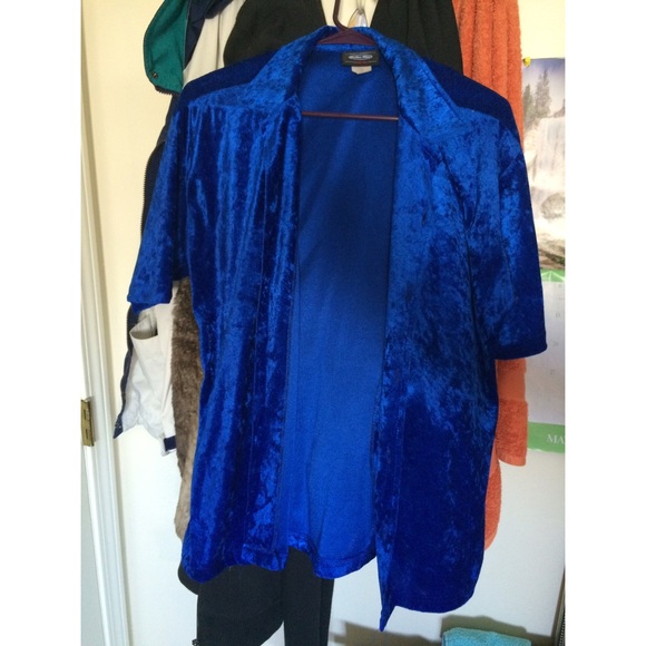 blue velvet button up