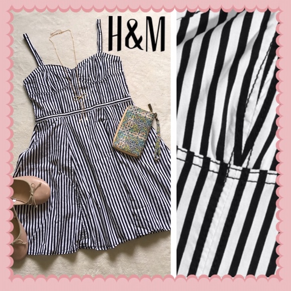 H&M Dresses & Skirts - NWT! H&M Spring Black&White Stripes Dress 8 M