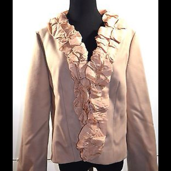 J. Crew Wool Blazer with Silk Ruffle Detailing
