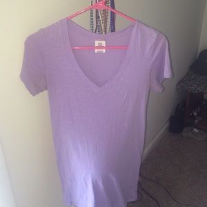 purple short sleeve victoria secret shirt.