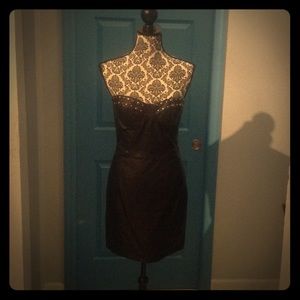 Strapless faux leather with studs