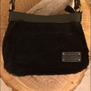 UGG Black Suede & Shearling Handbag