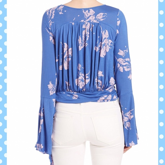 Free People Fiona Wrap Top Cobalt Blue. - Picture 4 of 7