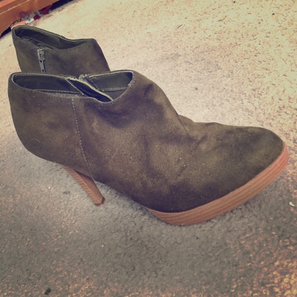Olive Green Heel Booties