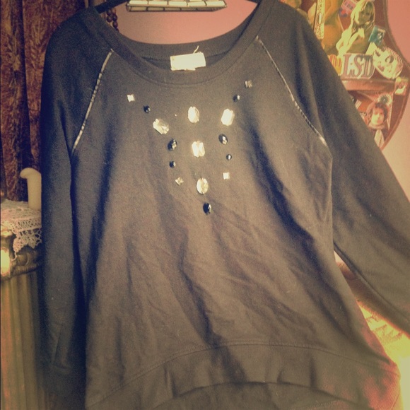 Black sweater with rhinestones