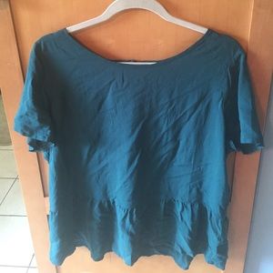 Green peplum top