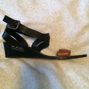 Low wedge strap sandals! Never worn!