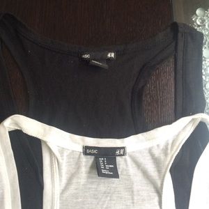 H&M long tanks bundle black and white