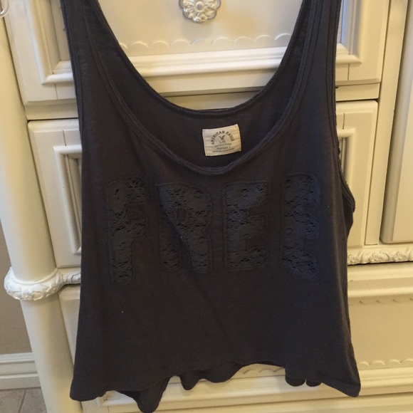 American eagle crocheted letter crop top