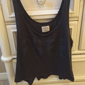 American eagle crocheted letter crop top