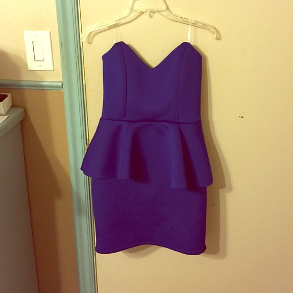 Blue Peplum Dress - Picture 1 of 2