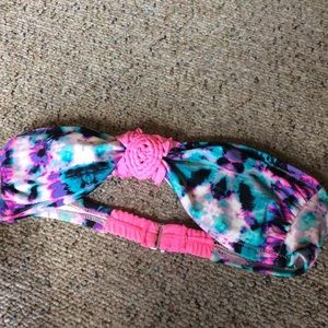Swim - Tie dye neon strapless bikini top Swim - Tie dye neon strapless bikini top