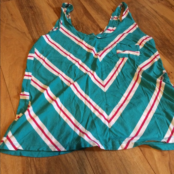 Levi's Pink and Teal Striped Babydoll Tank