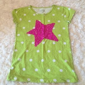Children's green polka dot tee