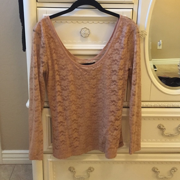 Kardashian kollection long sleeve lace shirt