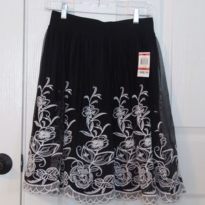 Black Scalloped Skirt