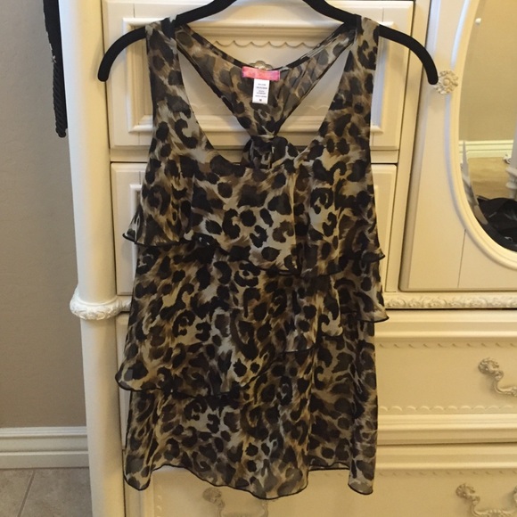 Cheetah print layered blouse