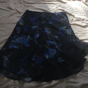 Blue floral skirt
