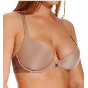 Front close lace racer back bra