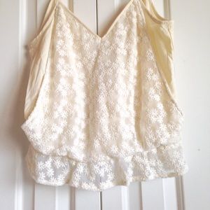 Tobi Lacey Peplum Style Cami Top with Open Back