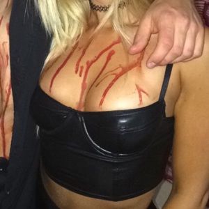 American apparel crop-black matte/leather look