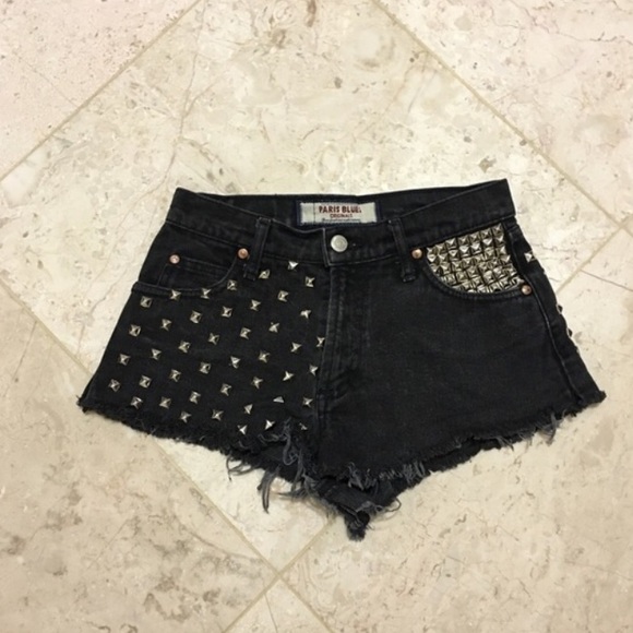 Hand Studded High Waisted Shorts