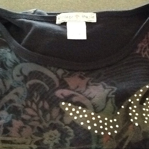 Black multi Vintage Suzi SS top