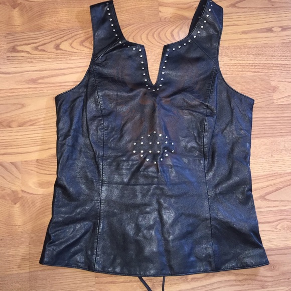 Harley Davidson Women's Leather Lace-Up Back Vest