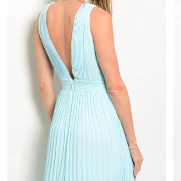 “At Last” Aqua Maxi Flawy Maxi Dress - Picture 3 of 8