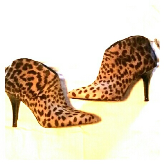 Brian Atwood ponyhair animal print booties