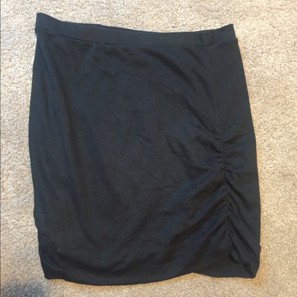 Black fitted mini skirt