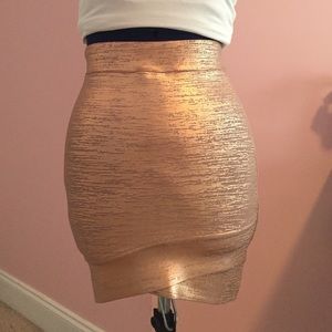 Rose gold BCBG bandage mini skirt