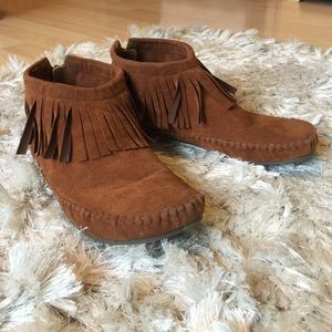 Brown Fringe Moccasins