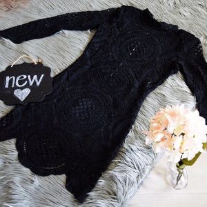 ALESSA Black crochet dress