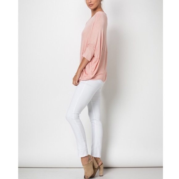 🆕AMBERLY Short Sleeve Oversized Top - PEACH - Picture 2 of 3