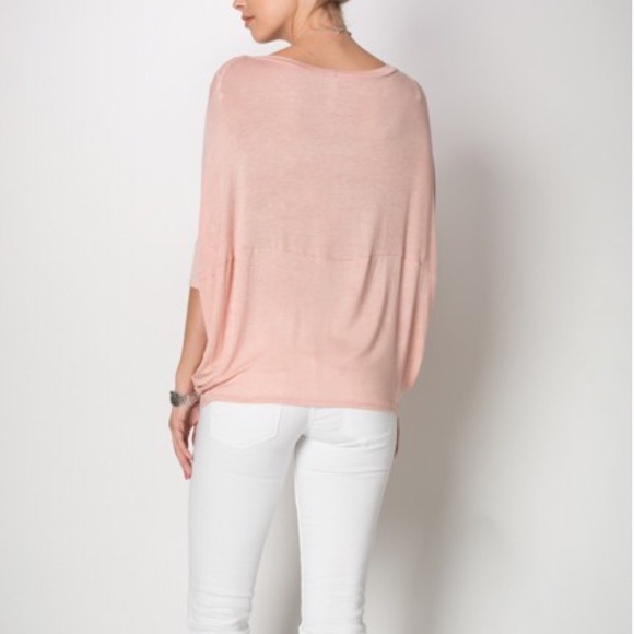 🆕AMBERLY Short Sleeve Oversized Top - PEACH - Picture 3 of 3