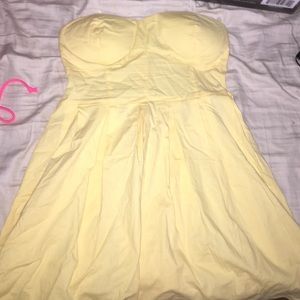 strapless yellow dress