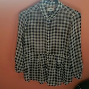 Blue and white plaid top | kids