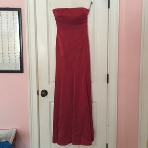 Rose-colored BCBG satin gown