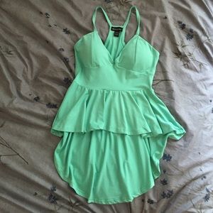 NWOT Mint Green Empire Waist Asymmetrical Top