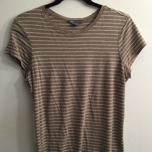 Vince tank in grey/tan and white stripe, L