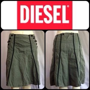 GUC Diesel green punk goth zipper skirt 25" S XS