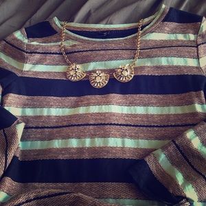 J.Crew Reverse Jacquard Stripe Popover